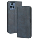 For T-Mobile Revvl 6 5G Magnetic Buckle Retro Texture Leather Phone Case(Blue)