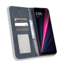 For T-Mobile Revvl 6 5G Magnetic Buckle Retro Texture Leather Phone Case(Blue)