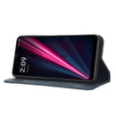 For T-Mobile Revvl 6 5G Magnetic Buckle Retro Texture Leather Phone Case(Blue)
