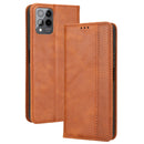 For T-Mobile REVVL 6 Pro 5G Magnetic Buckle Retro Texture Leather Phone Case(Brown)