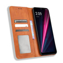 For T-Mobile REVVL 6 Pro 5G Magnetic Buckle Retro Texture Leather Phone Case(Brown)