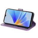 For OPPO A17 7-petal Flowers Embossing Leather Phone Case(Light Purple)