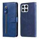 For Honor X8 5G / X6 Calf Texture Zipper Leather Phone Case(Blue)