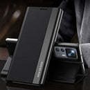 For Xiaomi 12T / 12T Pro / Redmi K50 Ultra Side Electroplated Magnetic Leather Phone Case(Black)