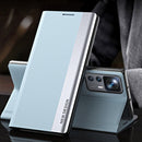 For Xiaomi 12T / 12T Pro / Redmi K50 Ultra Side Electroplated Magnetic Leather Phone Case(Light Blue)