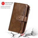 For iPhone X / XS Multifunctional Retro Detachable Magnetic Horizontal Flip Leather Case with Card Slots & Holder & Wallet & Photo Frame(Brown)