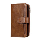 For iPhone X / XS Multifunctional Retro Detachable Magnetic Horizontal Flip Leather Case with Card Slots & Holder & Wallet & Photo Frame(Brown)