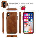 For iPhone X / XS Multifunctional Retro Detachable Magnetic Horizontal Flip Leather Case with Card Slots & Holder & Wallet & Photo Frame(Brown)