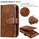 For iPhone X / XS Multifunctional Retro Detachable Magnetic Horizontal Flip Leather Case with Card Slots & Holder & Wallet & Photo Frame(Brown)