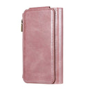 For iPhone X / XS Multifunctional Retro Detachable Magnetic Horizontal Flip Leather Case with Card Slots & Holder & Wallet & Photo Frame(Rose Gold)