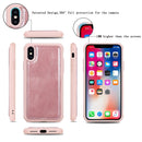 For iPhone X / XS Multifunctional Retro Detachable Magnetic Horizontal Flip Leather Case with Card Slots & Holder & Wallet & Photo Frame(Rose Gold)