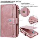 For iPhone X / XS Multifunctional Retro Detachable Magnetic Horizontal Flip Leather Case with Card Slots & Holder & Wallet & Photo Frame(Rose Gold)