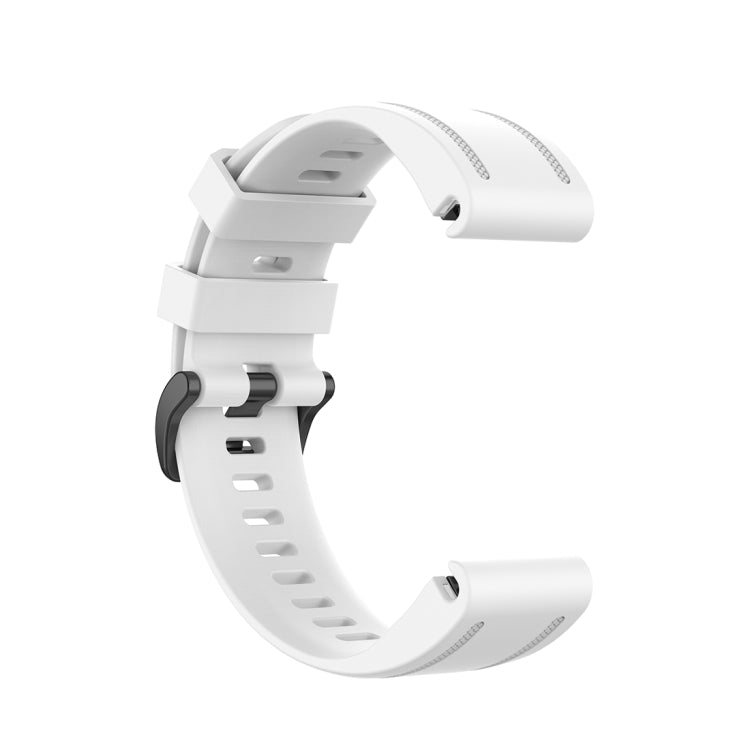 For Garmin Fenix 6S 20mm Quick Release Official Texture Wrist Strap Watchband with Plastic Button(White)
