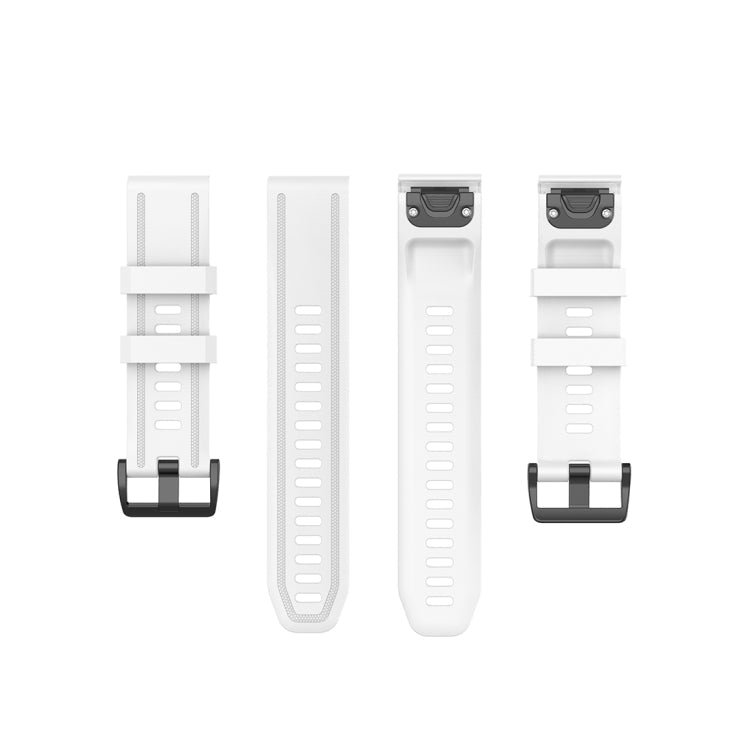 For Garmin Fenix 6S 20mm Quick Release Official Texture Wrist Strap Watchband with Plastic Button(White)