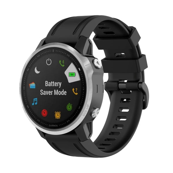 For Garmin Fenix 6S 20mm Quick Release Official Texture Wrist Strap Watchband with Plastic Button(Black)