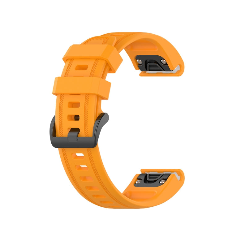 For Garmin Fenix 6S 20mm Quick Release Official Texture Wrist Strap Watchband with Plastic Button(Amber Yellow)