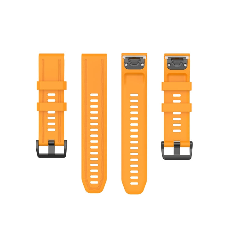 For Garmin Fenix 6S 20mm Quick Release Official Texture Wrist Strap Watchband with Plastic Button(Amber Yellow)
