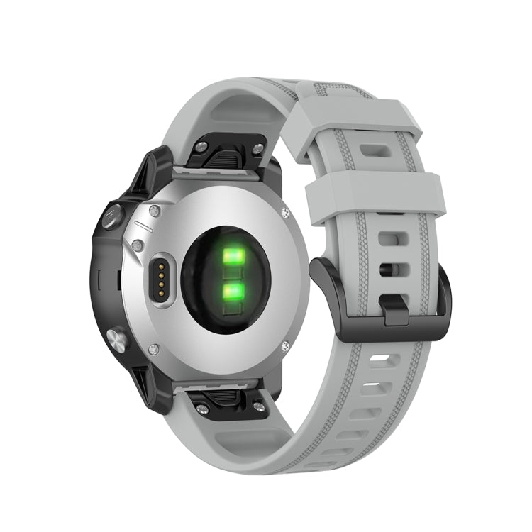 For Garmin Fenix 6S 20mm Quick Release Official Texture Wrist Strap Watchband with Plastic Button(Grey)