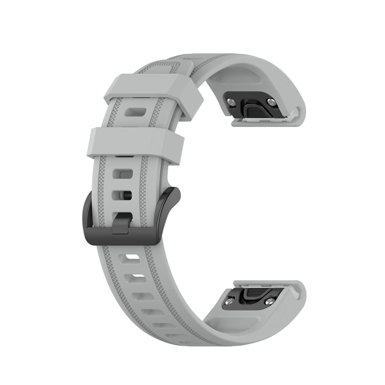 For Garmin Fenix 6S 20mm Quick Release Official Texture Wrist Strap Watchband with Plastic Button(Grey)