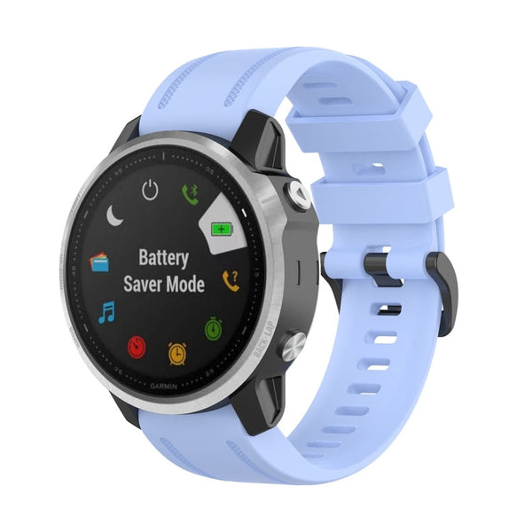 For Garmin Fenix 6S 20mm Quick Release Official Texture Wrist Strap Watchband with Plastic Button(Chrysanthemum Blue)