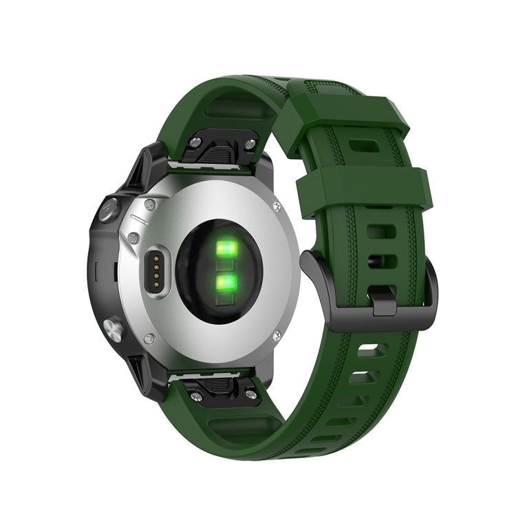 For Garmin Fenix 6S 20mm Quick Release Official Texture Wrist Strap Watchband with Plastic Button(Army Green)