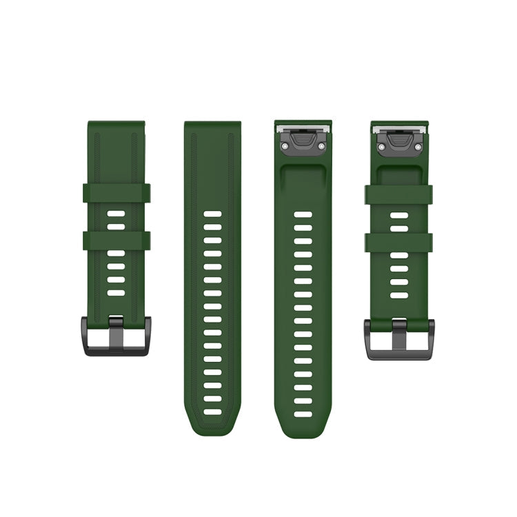 For Garmin Fenix 6S 20mm Quick Release Official Texture Wrist Strap Watchband with Plastic Button(Army Green)