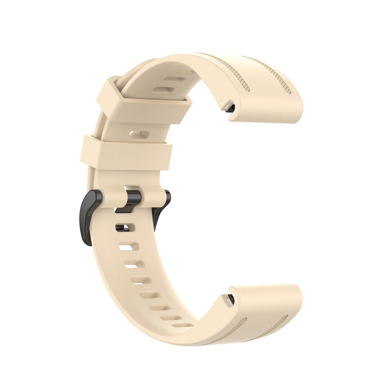 For Garmin Fenix 6S 20mm Quick Release Official Texture Wrist Strap Watchband with Plastic Button(Beige)