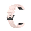 For Garmin Fenix 6S 20mm Quick Release Official Texture Wrist Strap Watchband with Plastic Button(Light Pink)