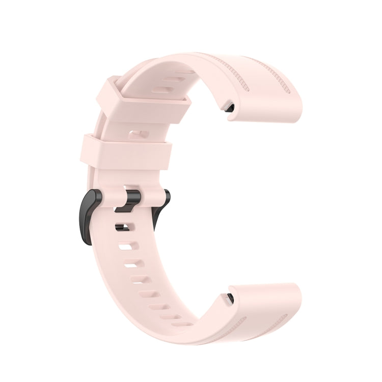 For Garmin Fenix 6S 20mm Quick Release Official Texture Wrist Strap Watchband with Plastic Button(Light Pink)