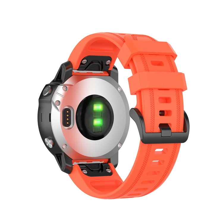 For Garmin Fenix 6S 20mm Quick Release Official Texture Wrist Strap Watchband with Plastic Button(Coral Red)