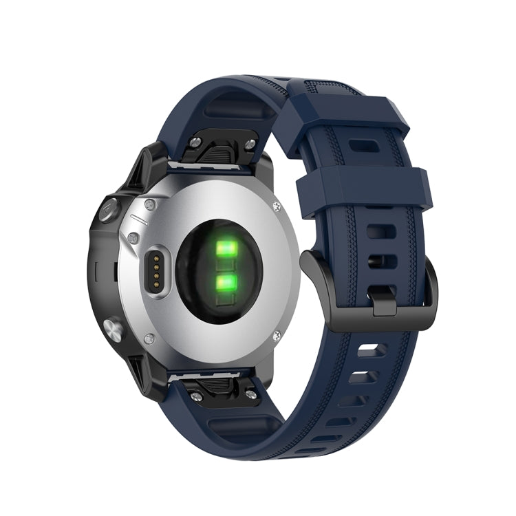 For Garmin Fenix 6S 20mm Quick Release Official Texture Wrist Strap Watchband with Plastic Button(Midnight Blue)