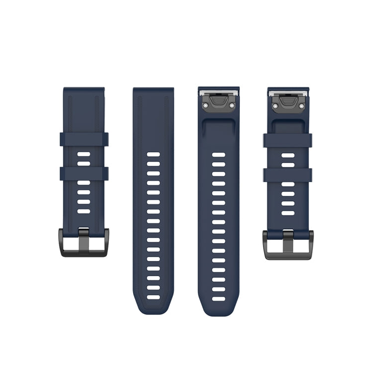 For Garmin Fenix 6S 20mm Quick Release Official Texture Wrist Strap Watchband with Plastic Button(Midnight Blue)