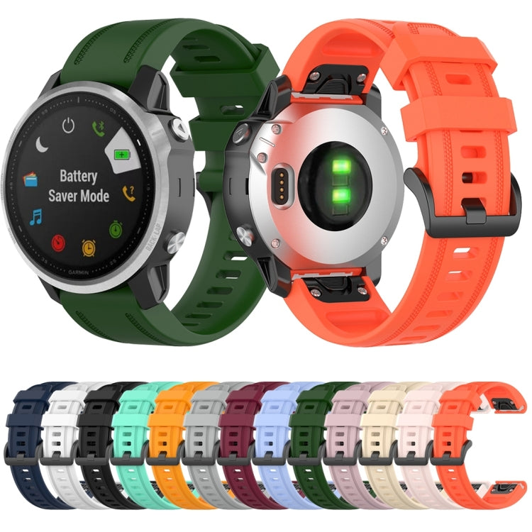 For Garmin Fenix 6S 20mm Quick Release Official Texture Wrist Strap Watchband with Plastic Button(Army Green)