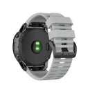For Garmin Fenix 6X 26mm Quick Release Official Texture Wrist Strap Watchband with Plastic Button(Grey)