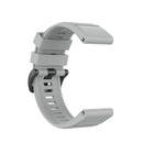 For Garmin Fenix 6X 26mm Quick Release Official Texture Wrist Strap Watchband with Plastic Button(Grey)