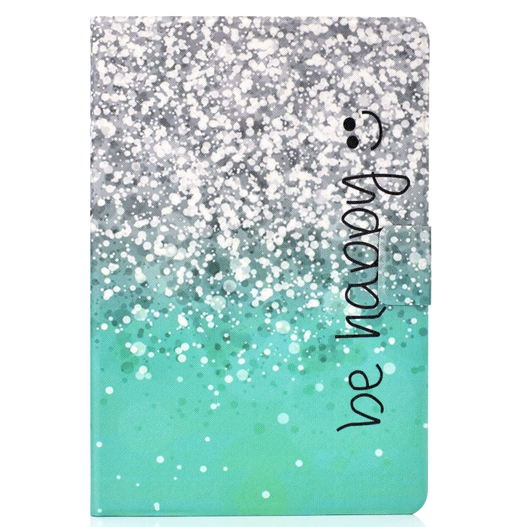 For Galaxy Tab S4 10.5 T830 Electric Horizontal TPU Painted Flat Feather Case with Sleep Function & Pen Cover & Card Slot & Holder(Green Quicksand)