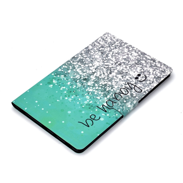 For Galaxy Tab S4 10.5 T830 Electric Horizontal TPU Painted Flat Feather Case with Sleep Function & Pen Cover & Card Slot & Holder(Green Quicksand)