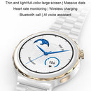 Ochstin 5HK43 1.32 inch Round Screen Smart Watch Supports Bluetooth Call Function/Blood Oxygen Monitoring, Strap:Leather(Silver)