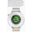 Ochstin 5HK43 1.32 inch Round Screen Smart Watch Supports Bluetooth Call Function/Blood Oxygen Monitoring, Strap:Leather(Silver)