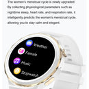 Ochstin 5HK43 1.32 inch Round Screen Smart Watch Supports Bluetooth Call Function/Blood Oxygen Monitoring, Strap:Leather(Silver)