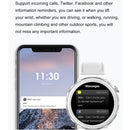 Ochstin 5HK43 1.32 inch Round Screen Smart Watch Supports Bluetooth Call Function/Blood Oxygen Monitoring, Strap:Leather(Silver)