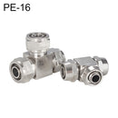 PE-16 LAIZE Nickel Plated Copper Y-type Tee Pneumatic Quick Connector