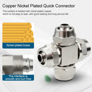PZA-10 LAIZE Nickel Plated Copper Y-type Tee Pneumatic Quick Connector
