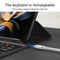 For Samsung Galaxy Z Fold4 5G Magnetic Folding Bluetooth Keyboard Leather Case(Black)
