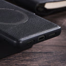 For Google Pixel 7 Pro Magsafe Magnetic Ring Leather Texture Phone Case(Green)