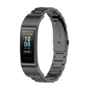 For Huawei Band 4 Pro (TER-B29S) / Band 3 Pro (TER-B29) / Band 3 (TER-B09) Three Beads Steel Wrist Strap Watchband(Black)
