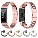 For Huawei Band 4 Pro (TER-B29S) / Band 3 Pro (TER-B29) / Band 3 (TER-B09) Three Beads Steel Wrist Strap Watchband(Black)