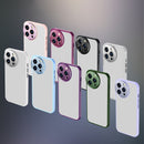 For iPhone 14 Pro Charming Eye Series Lens Protector Skin Frosted Phone Case(Purple)