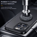 For iPhone 14 Pro SULADA Carbon Fiber Textured Shockproof Metal + TPU Frame Case(Dark Purple)
