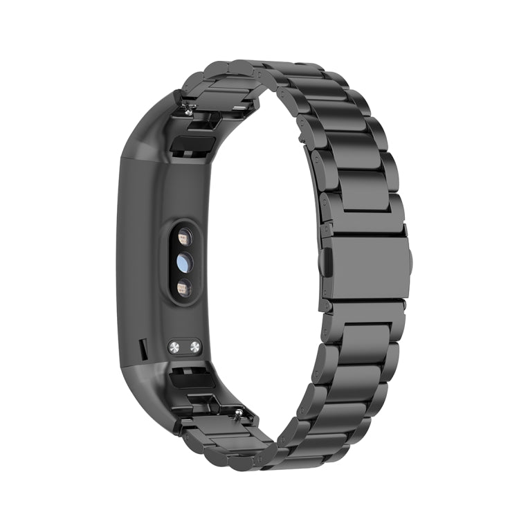 For Huawei Honor Band 4 (CRS-B19) / Honor Band 5 (CRS-B19S) Three Beads Steel Wrist Strap Watchband(Black)